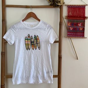 100% J.Crew White Surf Tee
